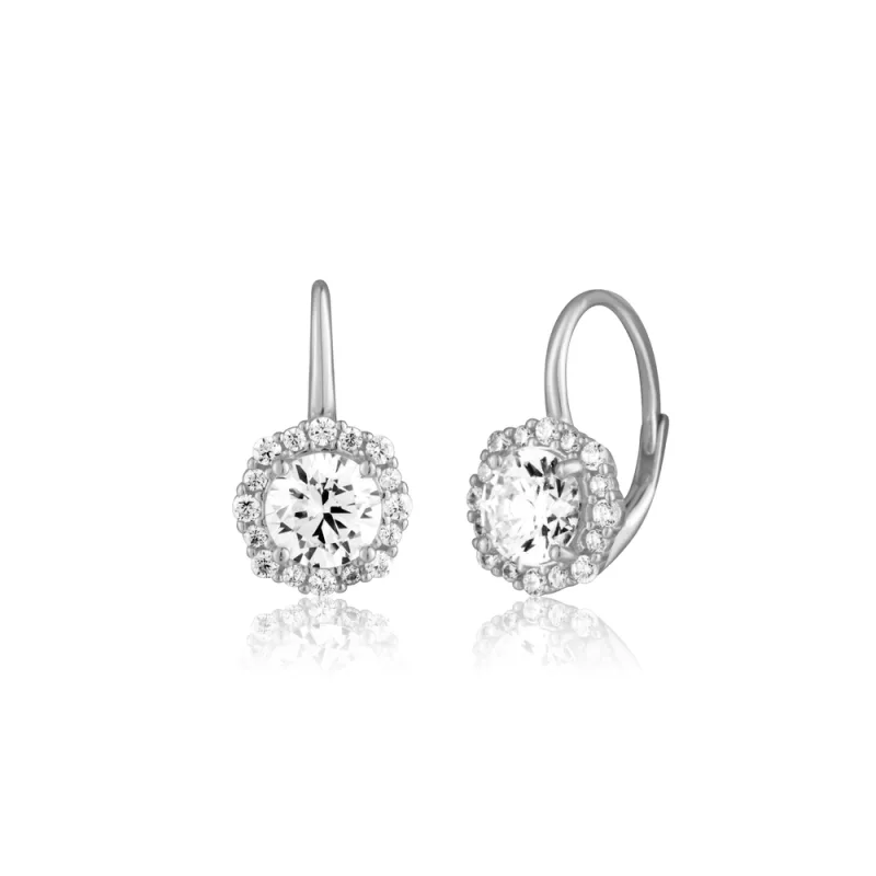 JVD Dámské stříbrné klasické náušnice se zirkony na patent SVLE3454XH2BI00