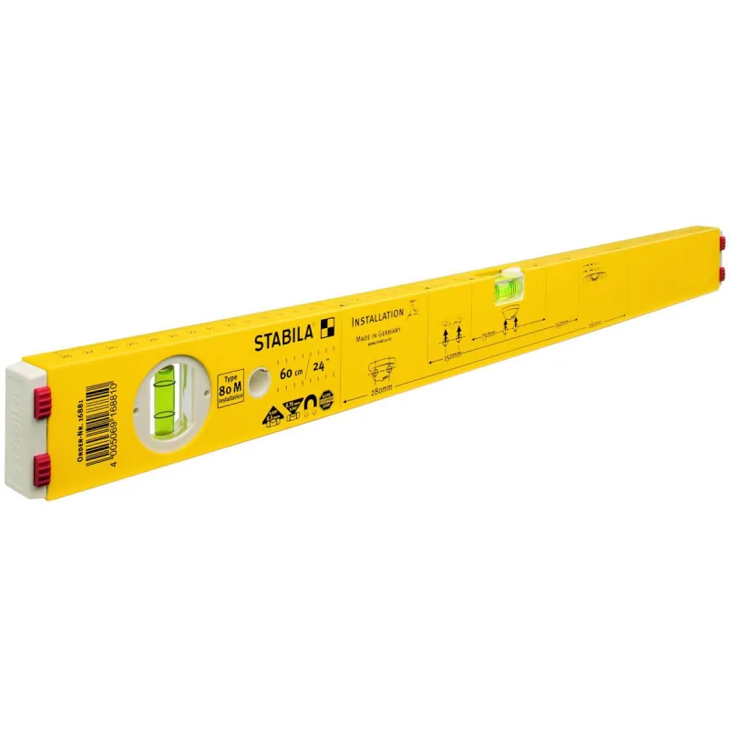 Vodováha inštalatérska, 2 libely, STABILA 80 M, 600 - 1000mm, STABILA