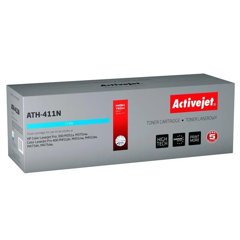 ActiveJet toner ATH-411N náhrada za HP 305A (CE411A), Cyan, 2600 str ATH…