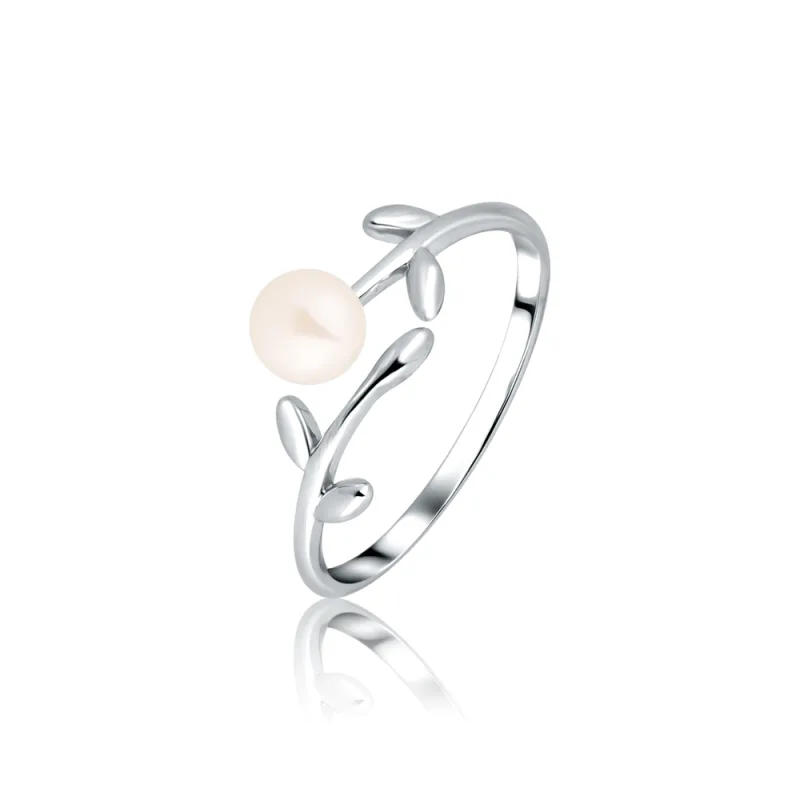JVD Dámský stříbrný prsten s perlou SVLR1268XD5P156