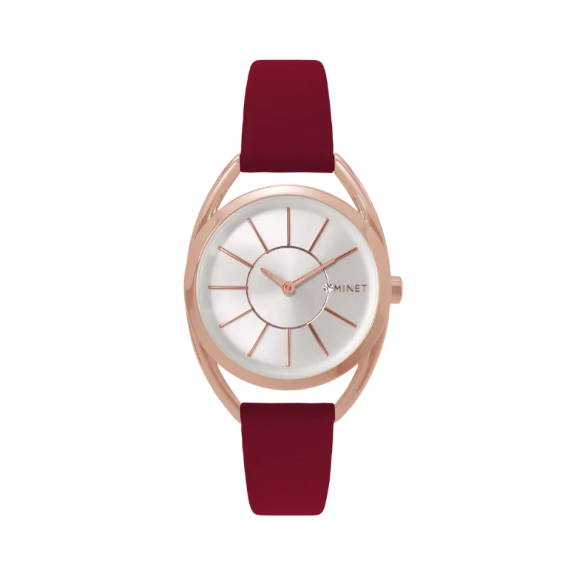 Vínové dámské hodinky MINET ICON PLUM PASSION MWL5074