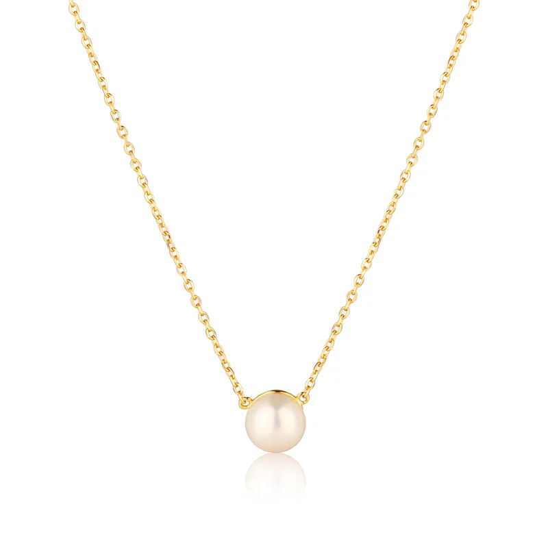 JVD Dámský stříbrný pozlacený náhrdelník s perlou SVLN0653XD2GP09