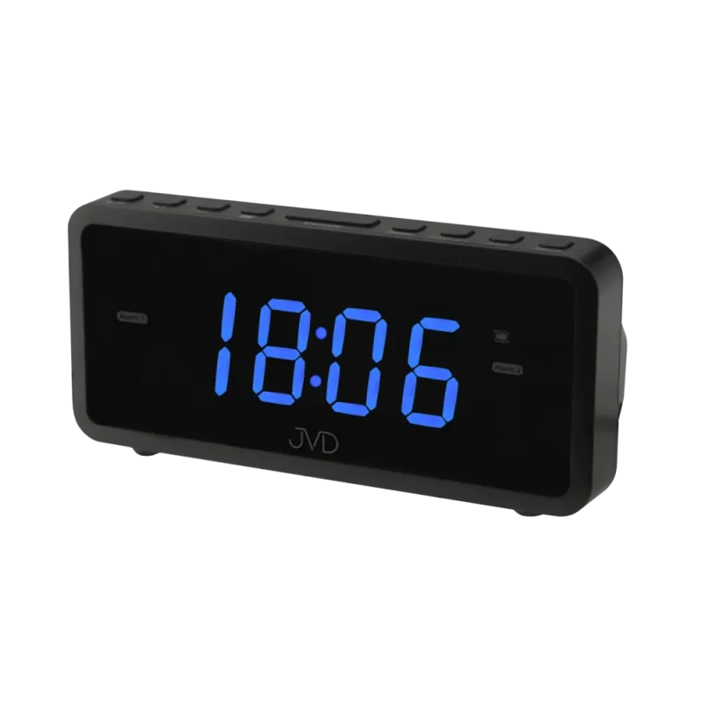 JVD Digitální budík do sítě s modrými LED svítícími čísly a vibracemi JVD SB701.2