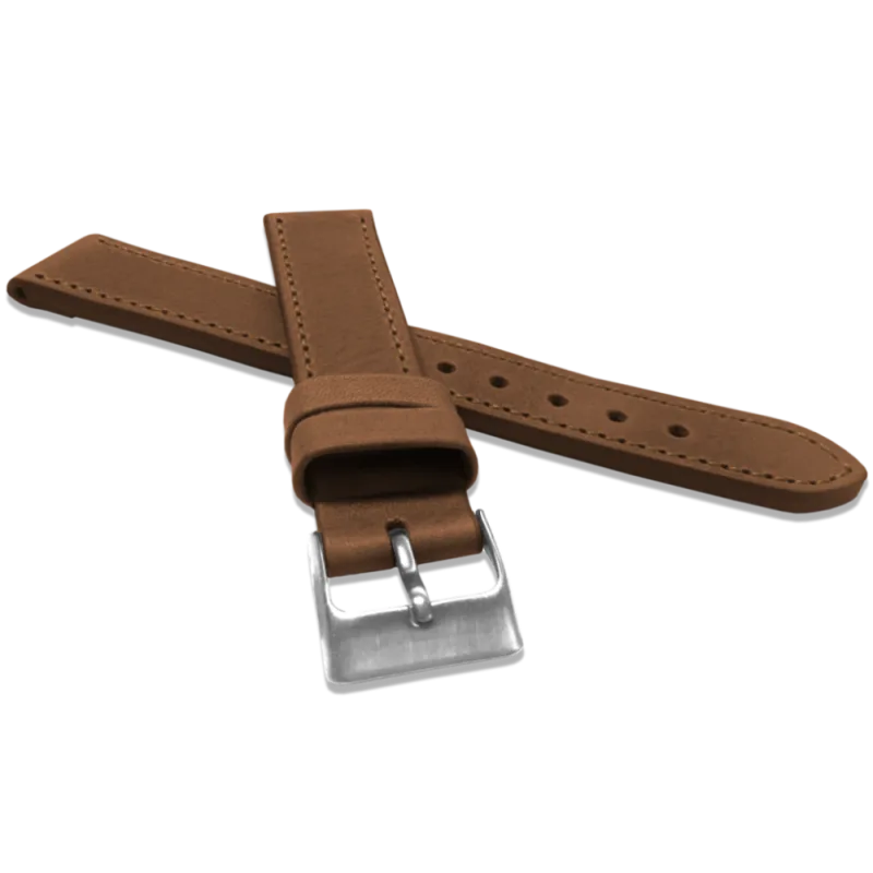 LAVVU Hnědý prošitý řemínek SPORT z luxusní kůže Top Grain - 20 LSAUE20