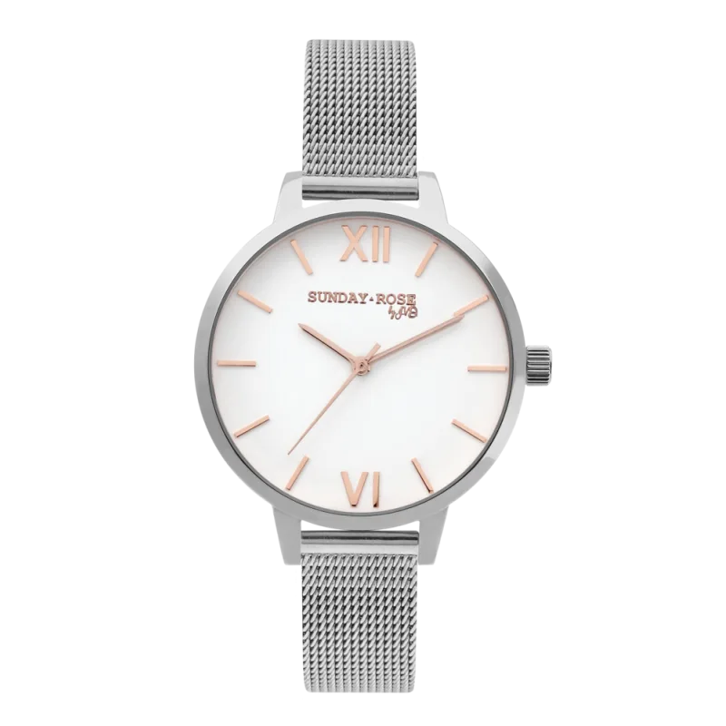 SUNDAY ROSE Dámské elegantní hodinky Fashion SILVER LOVE SUN-F04