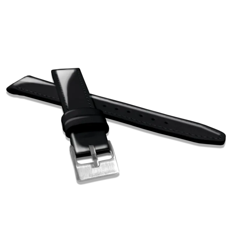 MINET Černý kožený řemínek s vysokým leskem GLAMOUR - 16 MSOUB16