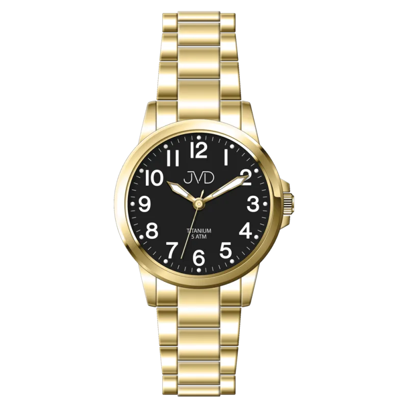 JVD Dámské pozlacené titanové náramkové hodinky JVD J5035.4