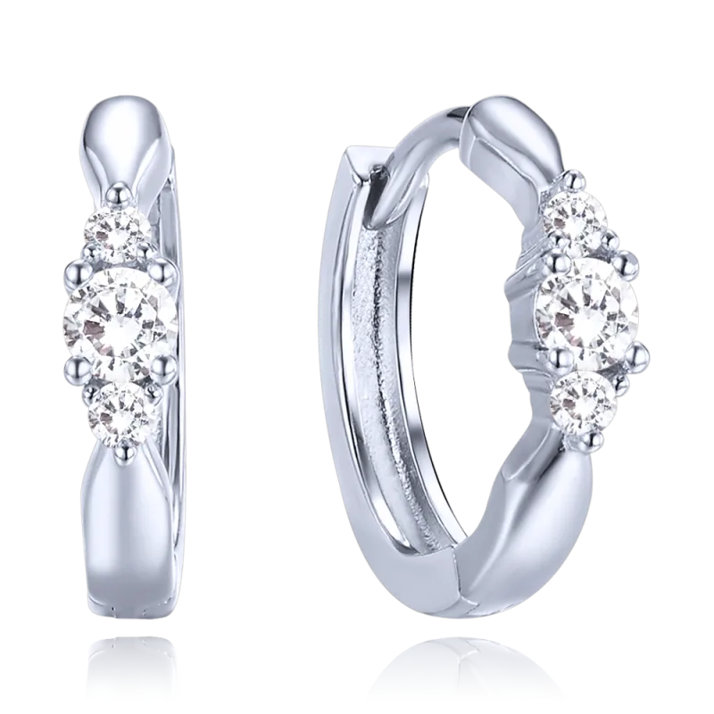 MINET Stříbrné náušnice s bílými zirkony JMAS0285SE00