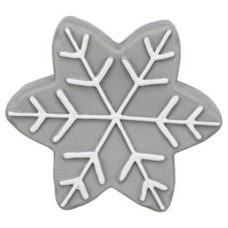 Vánoční hvězdička, se zvukem, 10 cm, latex, šedá 1 ks