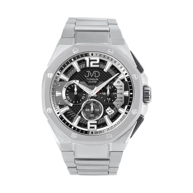 JVD Pánské titanové antialergické vodotěsné luxusní hodinky JVD JE2006.3 10ATM