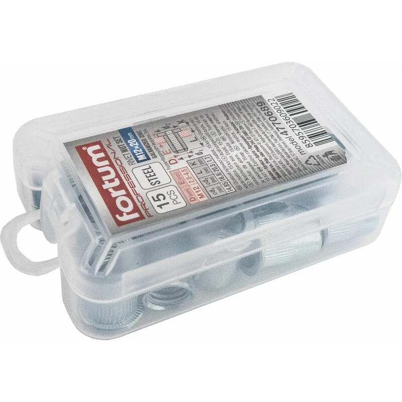 Matice nitovacie oceľové, M8x16mm, 20ks, pozinkované, FORTUM