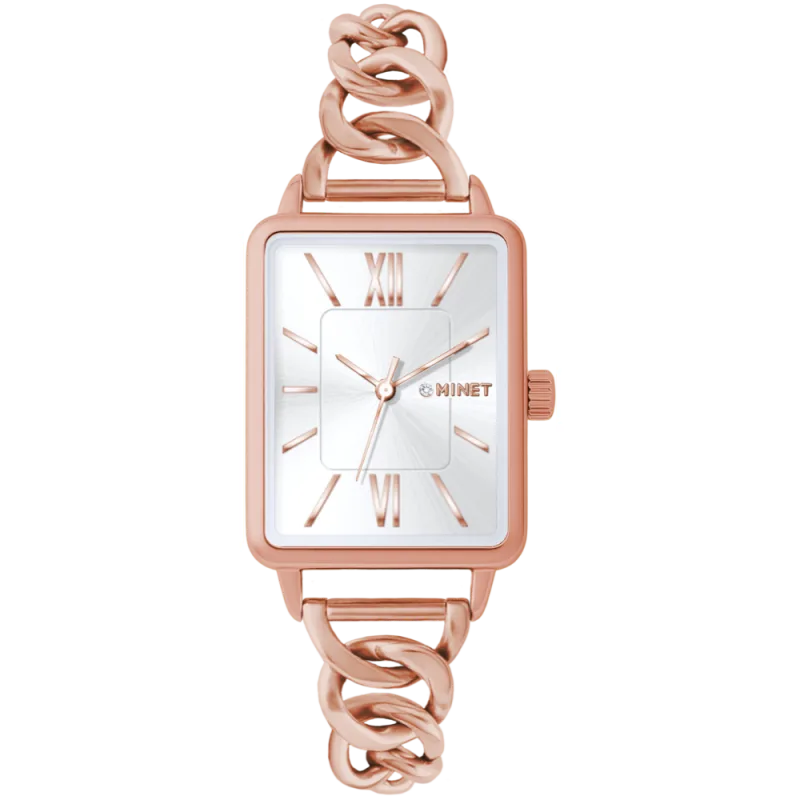 MINET Rosegold dámské hodinky SIENA se rosegold ocelovým řemínkem MWL5435