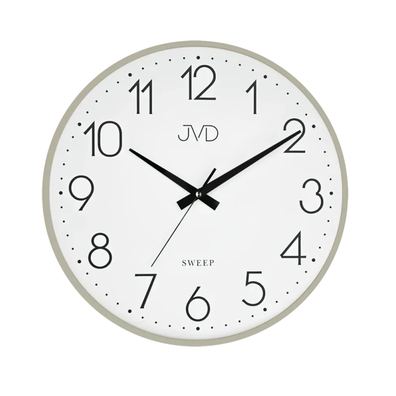 JVD Šedé nástěnné kovové netikající tiché hodiny JVD HK4129.1