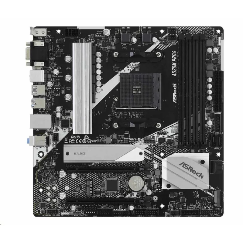 ASRock MB Sc AM4 A520M PRO4, AMD A520, 4xDDR4, HDMI, DP A520M PRO4