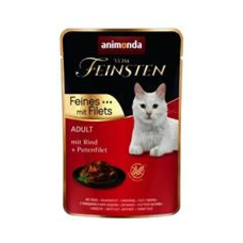 Vom Feinsten Adult FEINES m.Fillets - hovězí + krůtí filet, kapsička pro kočky 85g