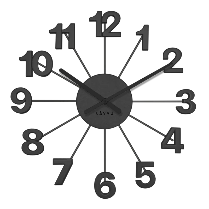 LAVVU Černé antracitové hodiny Nuance vyrobené v Čechách ⌀42cm LCT5001