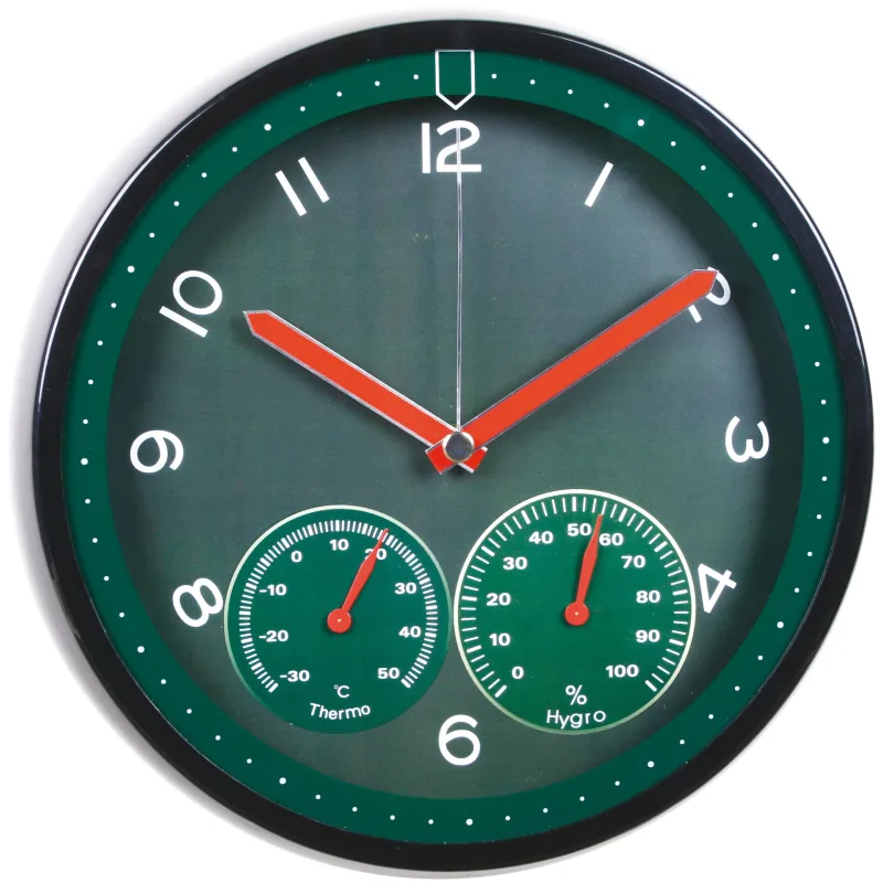 MPM Zelené nástěnné kulaté hodiny MPM E01.3084