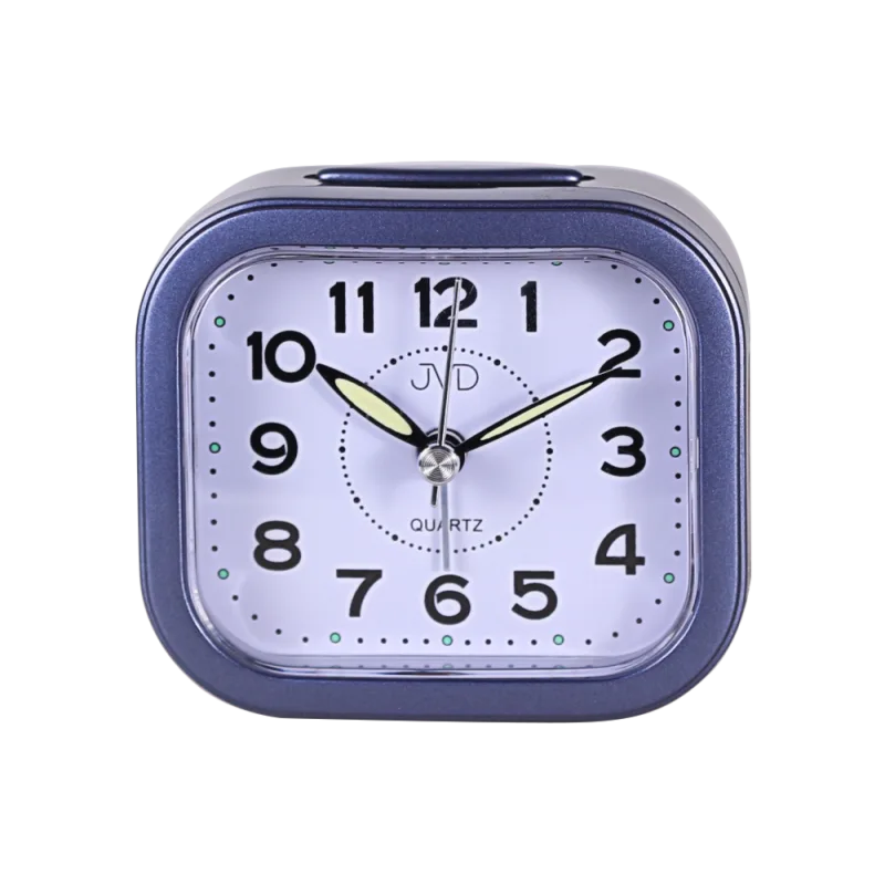 JVD Levný modrý analogový ručkový budík JVD SRP8006.1 s osvětlením