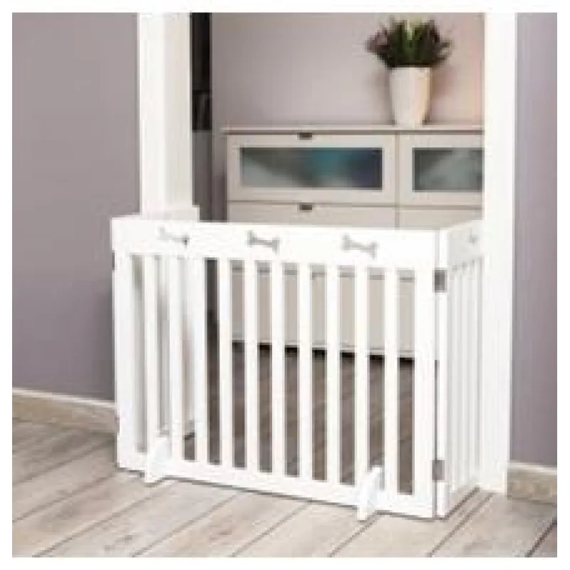 Branka pro psy 3 díly 82-124 x 61 cm bílá 1 ks