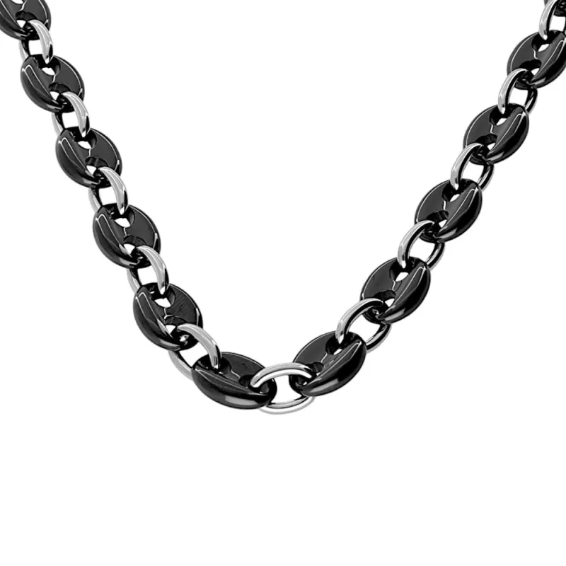 MPM Dámský keramický náhrdelník 5386 - stříbrnočerné barvy SNE.5386.. (black ceramic)