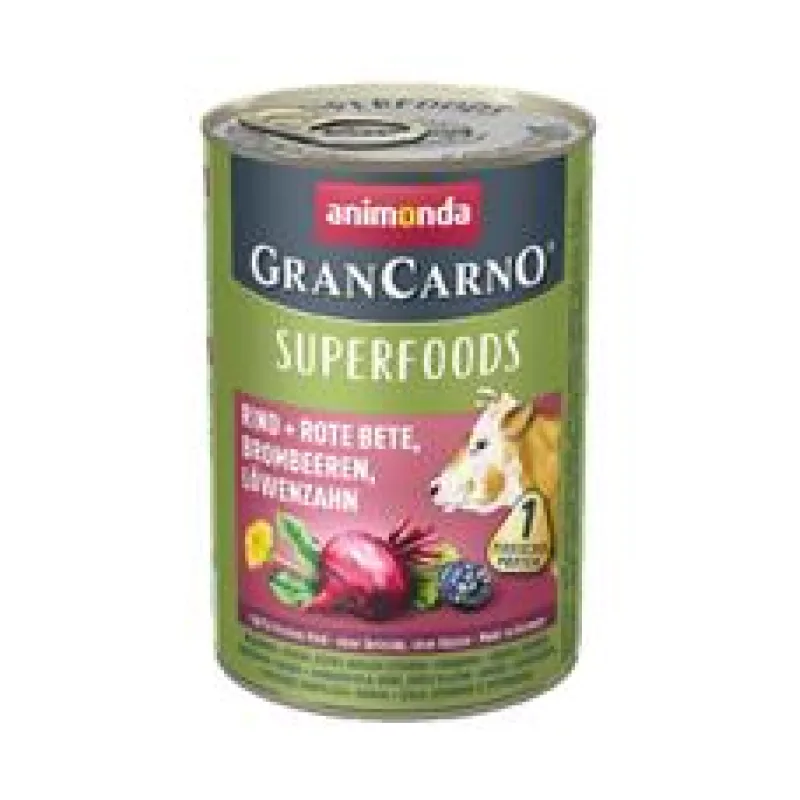 GRANCARNO Superfoods hovězí,čv.řepa,ostružiny,pampeliška pro psy 400 g