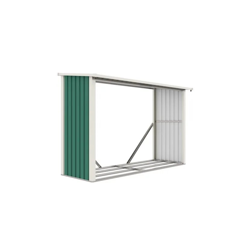 Prístrešok na drevo WOH 335x242x89 cm, zelený