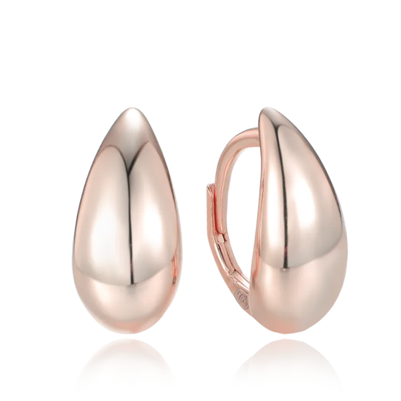 MINET Moderní rose gold stříbrné náušnice kapky JMAN0564RE01