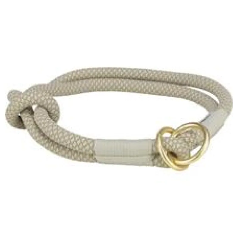 Soft Rope kulatý polostahovací obojek, šedá/světlešedá L-XL: 55 cm/ 10 mm