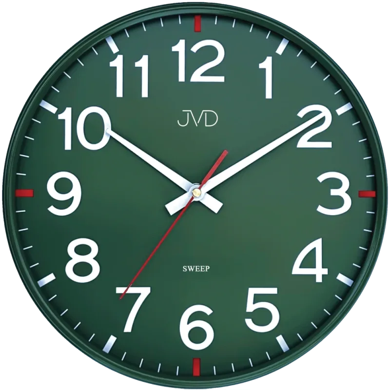 JVD Pastelové zelené nástěnné tiché netikající hodiny JVD HX2508.3
