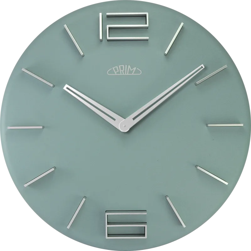 MPM Pastelové zelené nástěnné hodiny PRIM Pastel I E01P.4085.41