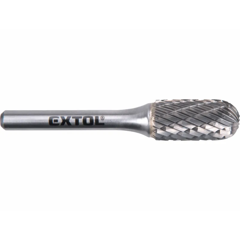 Fréza karbidová valcová, pologuľaté čelo, ⌀12mm, rezná dĺžka 25mm, stopka ⌀6mm, EXTOL INDUSTRIAL