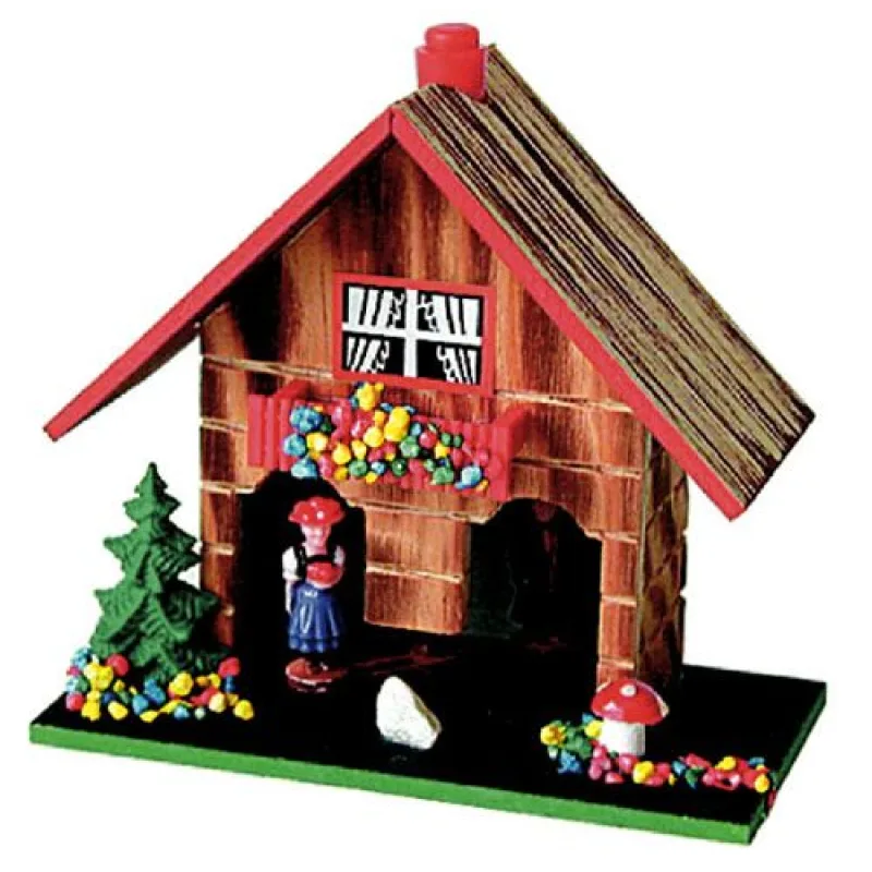 B810 - chaloupky trenkle - dřevěný barometr ve formě pestrobarevné chaloupky