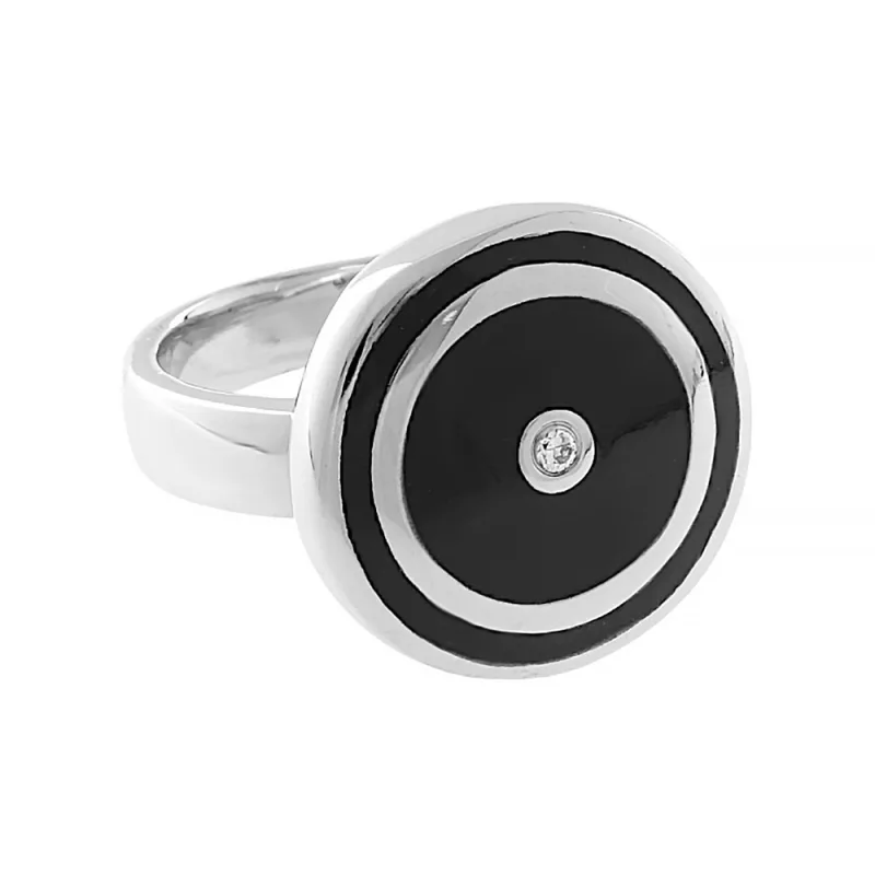 Nerezový prsten 5079 (velikost 53) - stříbrnočerné barvy