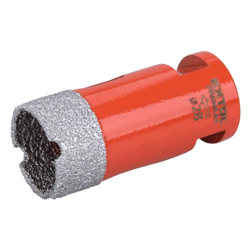 Vrták korunkový diamantový do uhlovej brúsky, ⌀28mm, EXTOL PREMIUM