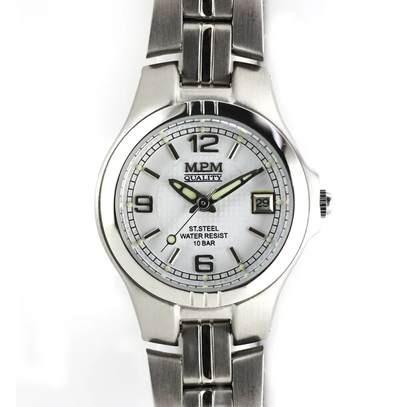 MPm Dámské hodinky s bílým číselníkem a datumem W02M.10371.A