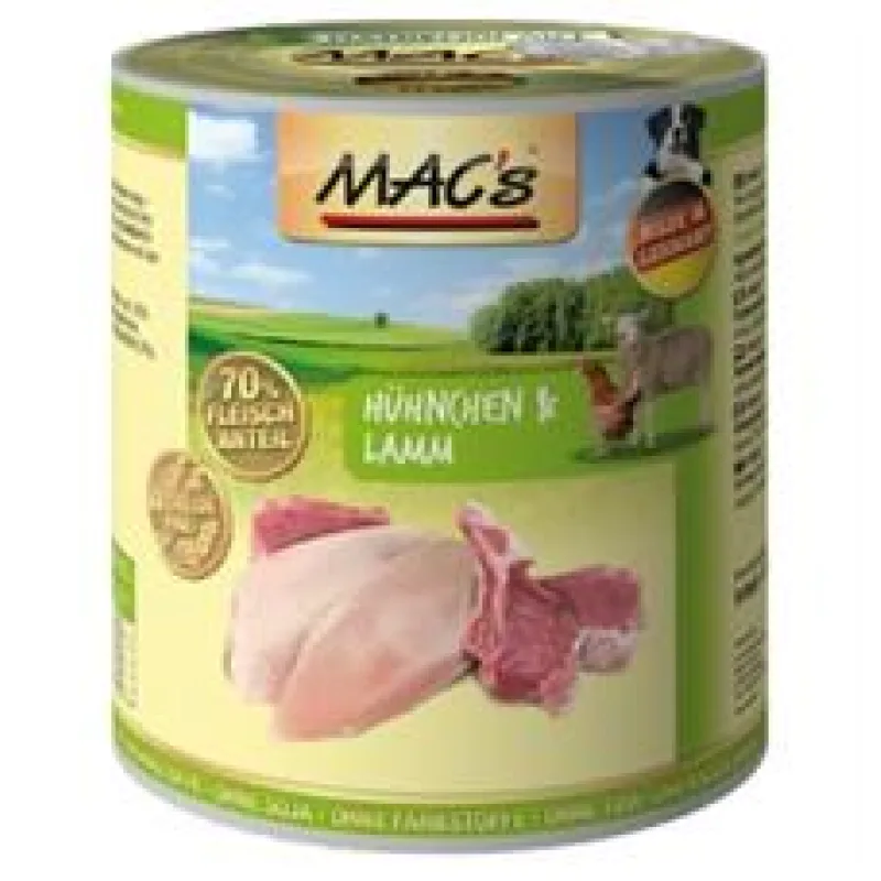 Konz. MACs Dog KUŘE a JEHNĚ 400 g