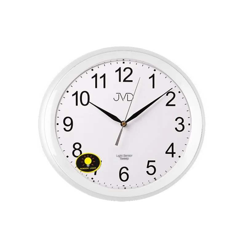 Bílé netikající tiché nástěnné hodiny JVD HP663.13