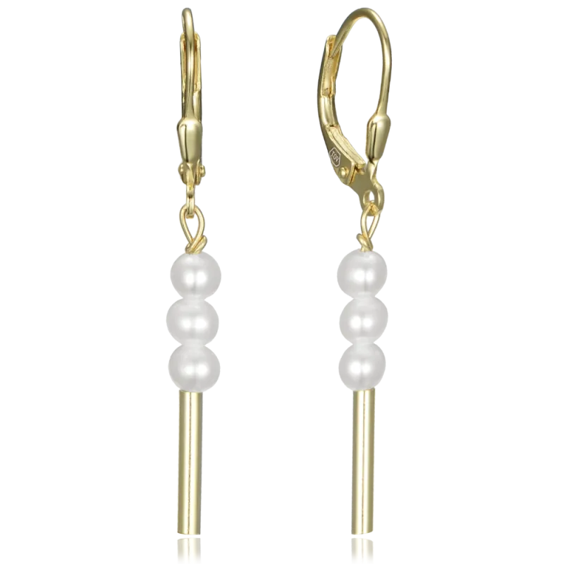 MINET Pozlacené stříbrné náušnice s přírodními perlami JMAS7059GE00