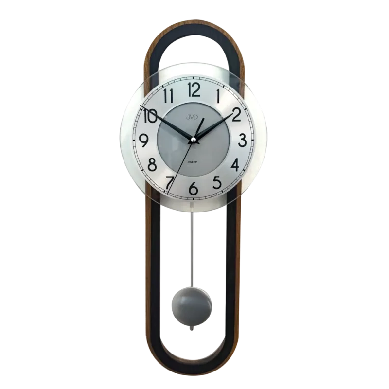 JVD Dřevěné netikající tiché skleněné kyvadlové hodiny JVD NS22010/78