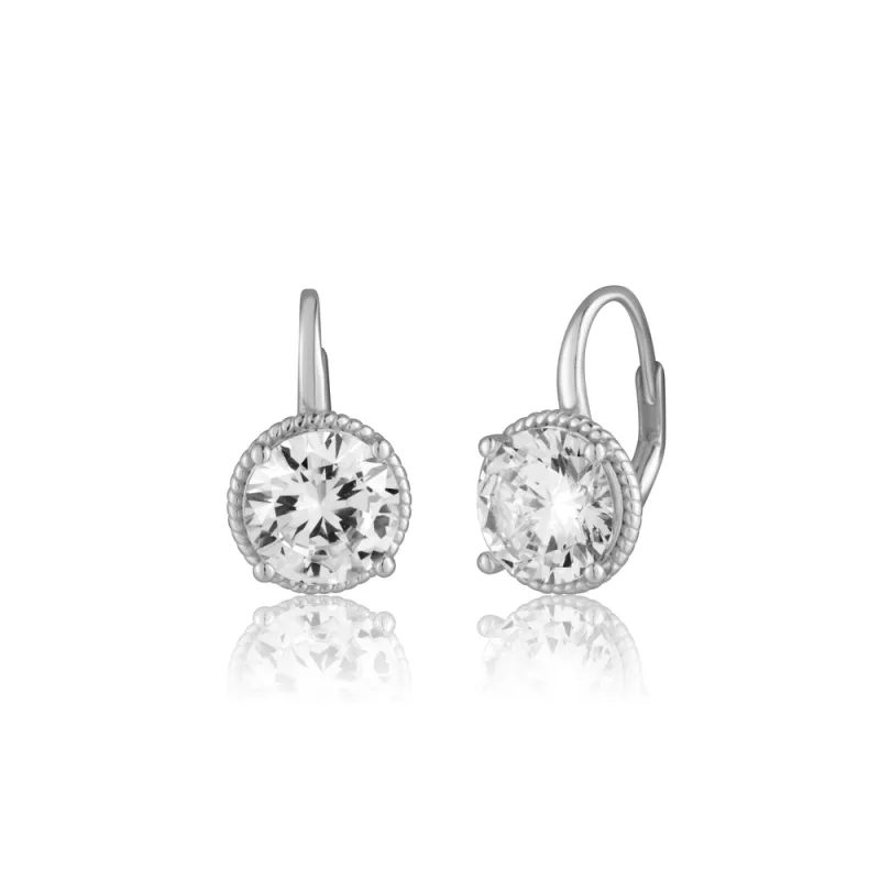 JVD Dámské stříbrné klasické náušnice se zirkony na patent SVLE3452XH2BI00