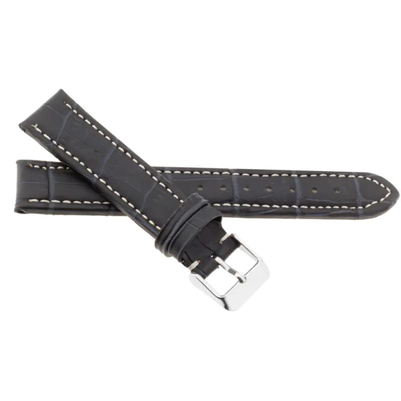 JVD Pánský černý kožený řemínek na hodinky R14509/20