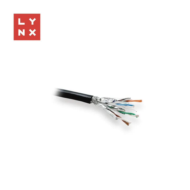 LYNX SFTP kabel, Cat6a, PE, celoměděný, venkovní, černý, cívka…