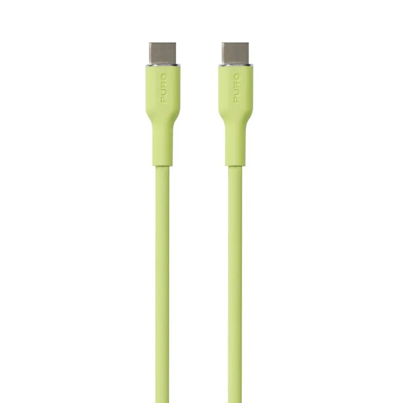 Puro kábel Soft Silicone Cable USB-C to USB-C 1.5m - Light Green…