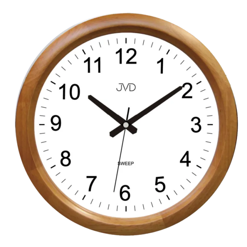 Dřevěné netickající tiché nástěnné hodiny JVD NS8017.3