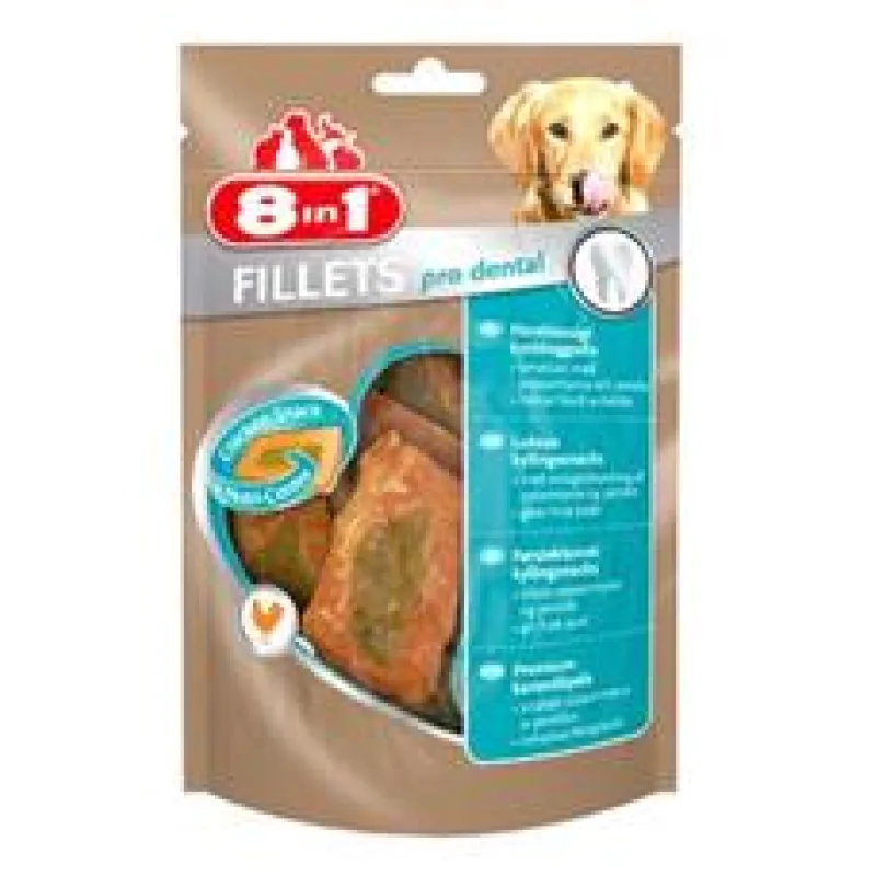Pochoutka 8in1 Fillets pro dental (svěží dech) S / 80g