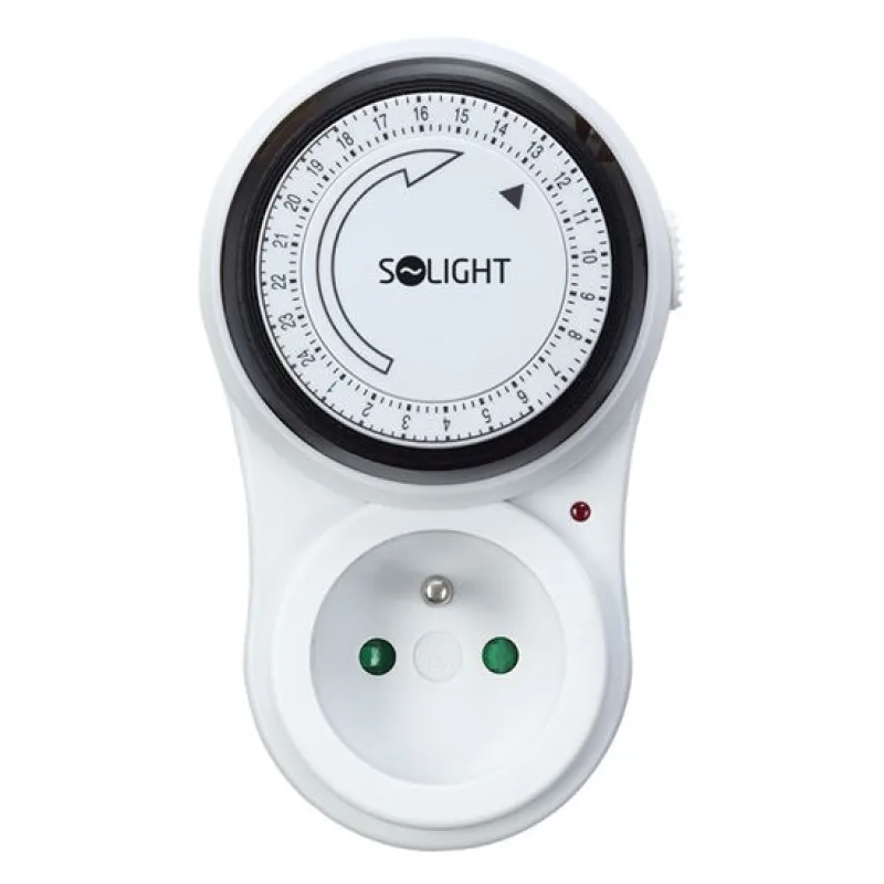 Solight časový spínač mechanický, denný 24 h., interval 15 min, vypínač…