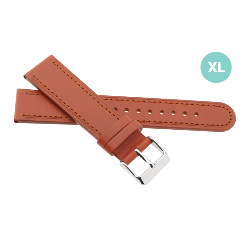 JVD Kožený unisex hnědý řemínek na hodinky R41603/22XL