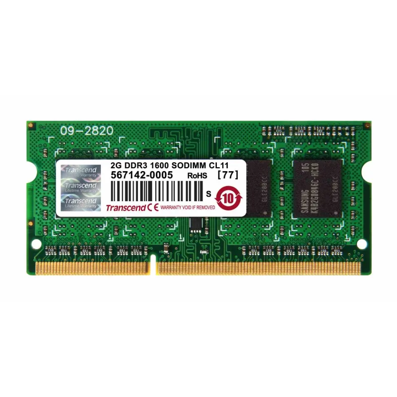 SODIMM DDR3 2GB 1600MHz TRANSCEND 1Rx8 CL11 TS256MSK64V6N