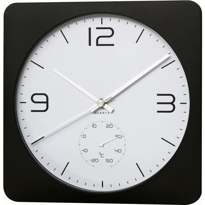 MPM Hranaté černé netikající hodiny MPM E01.3689