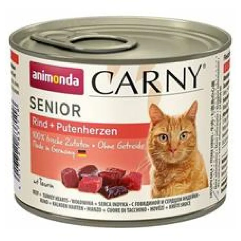ANIMONDA konzerva CARNY Senior - hovězí, krůtí srdce 200 g - exp. 08/25 - 9 ks skladem